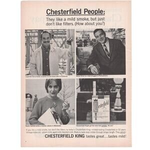 Chesterfield King Cigarette Magazine Advertisement 1960s Tobacciana Vintage